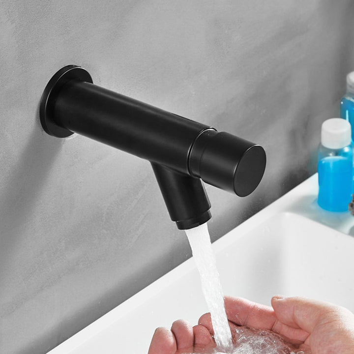 Waschtischarmatur Kaltwasser Schwarz Wasserhahn Wandmontage Bad ''Switch'' Kaltwasserarmatur Einzell