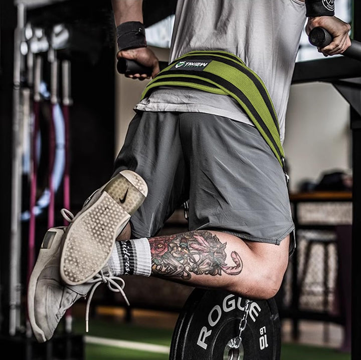 TAVIEW Dip Gürtel mit Kette Gewichteter Gürtel für Pullups mit Heavy Duty Dip Gürtel mit Kette Grün,