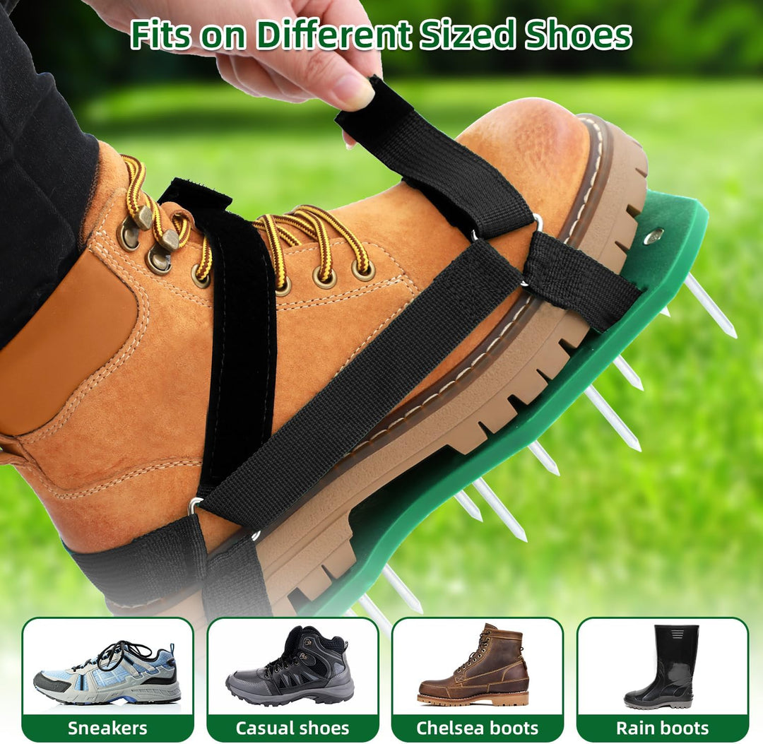Ohuhu Rasenlüfter Schuhe Nagelschuhe mit Klettverschluss Kostenlose Installation, Rasenbelüfter mit