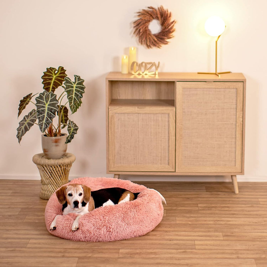 lionto Hundebett rund Hundekissen Hundesofa Katzenbett Donut, (XL) 70 cm Ø rosa L 70 x B 70 x H 20 c