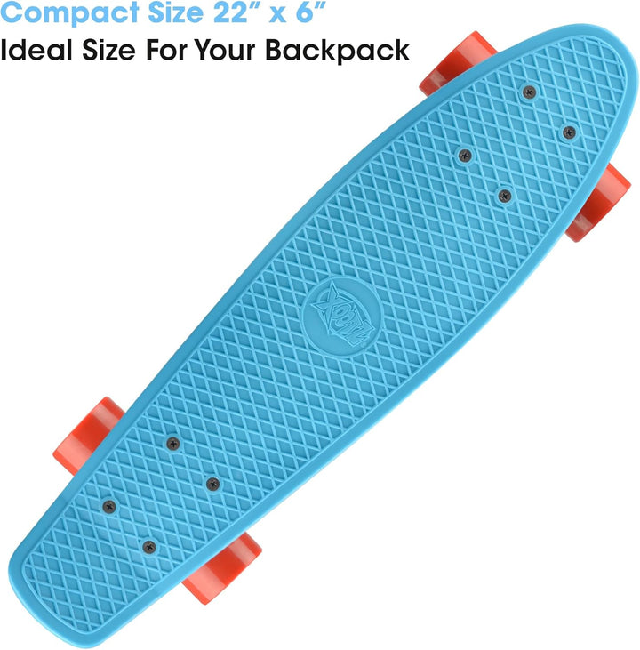 Xootz Cruiser Skateboard, für Kinder geeignet, im Retro-Design, aus Plastik, gebrauchsfertig 22-Inch