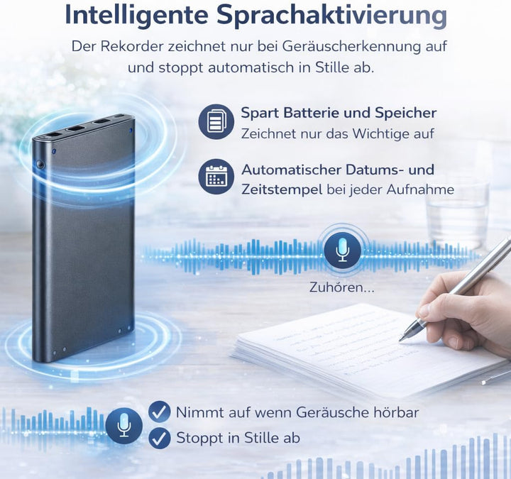 CleverTalk Q1 KI-Sprachrekorder | Sprachaktiviert | Mobile App, Mac, Windows und Web | Europäische C