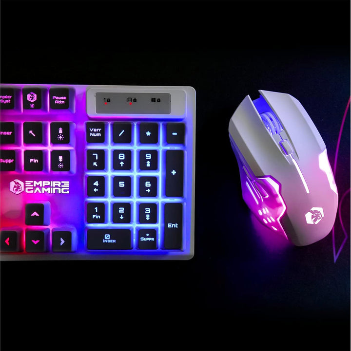 EMPIRE GAMING - RF903 Gaming-Maus, Kabellos 2,4GHz Wireless Wiederaufladbar – LED-Hintergrundbeleuch
