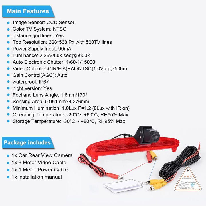 Auto Dritte Dachoberseitenbremse-Lampenkamera Bremslicht-hintere Ansicht-Unterstützungskamera, Ersat