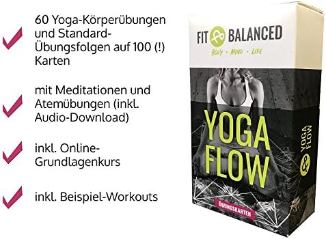 YOGA Karten, für Anfänger und Fortgeschrittene, mit 60 Yogaübungen, mit Online-Einführungs-Kurs, mit
