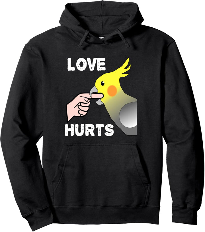 Liebe schmerzt Nymphensittich Papagei beissen Finger Pullover Hoodie