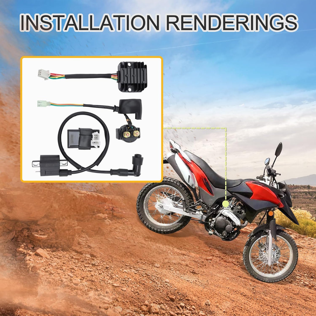 GOOFIT Zündspule CDI Regler Rectifier Relay Kit Ersatz für 150cc 200cc 250cc Chinesisch ATV