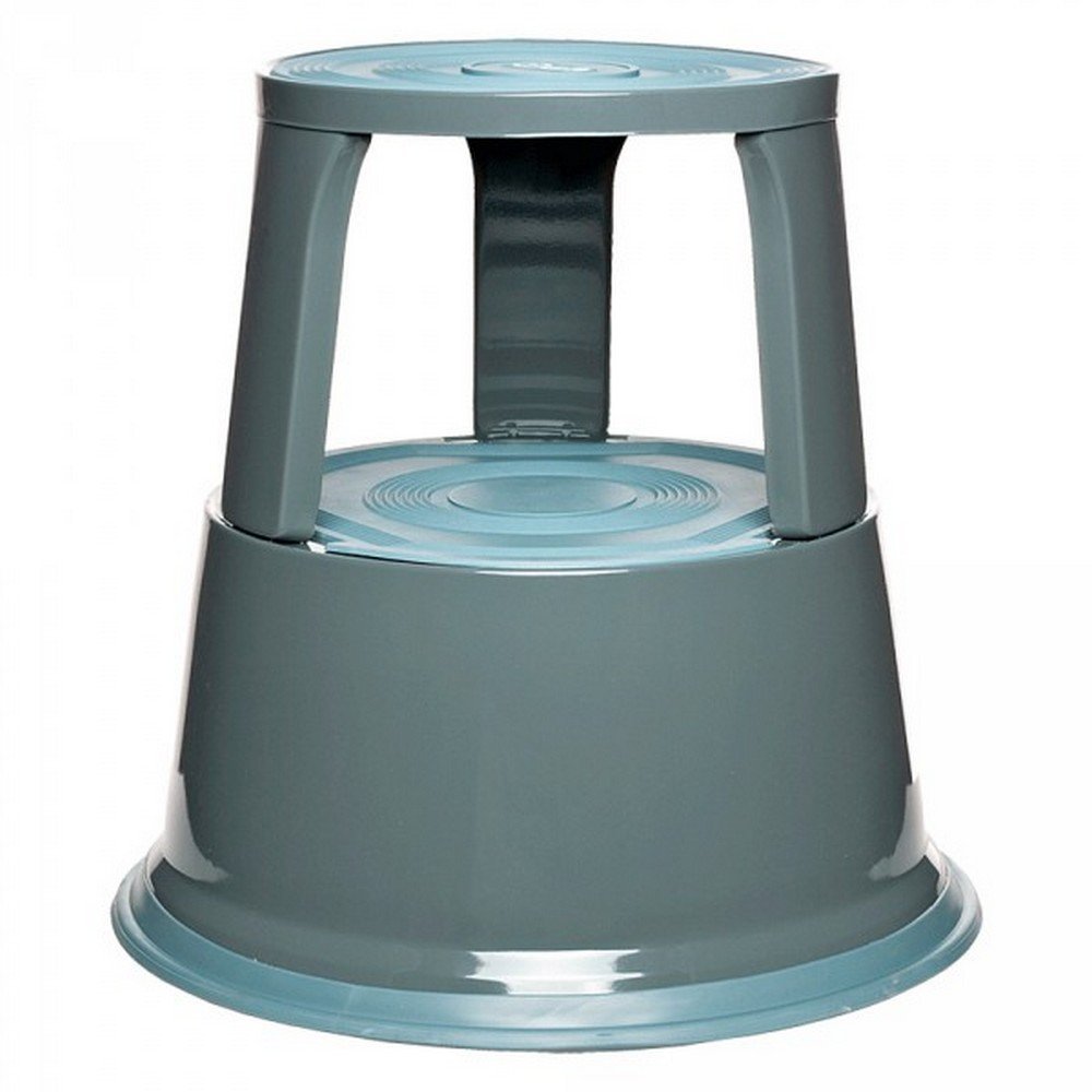 Rollhocker aus Stahlblech, 3 Lenkrollen, Höhe 430 mm, Tragkraft 150 kg, lichtgrau
