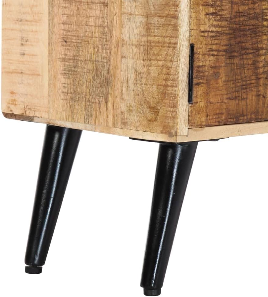 vidaXL Mangoholz Massiv TV Schrank mit 2 Schubladen TV Möbel Lowboard Fernsehtisch Fernsehschrank Hi