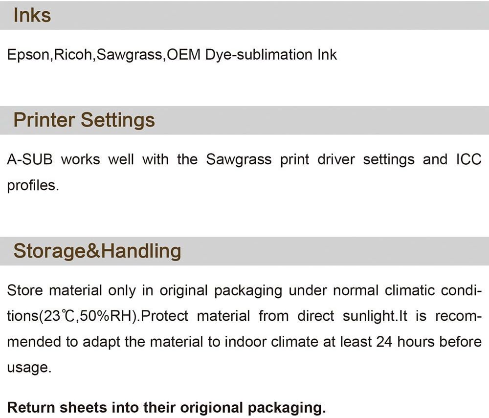 A-SUB Sublimationspapier A3, 297x420 mm, 500 Blatt, 125 g/m², kompatibel mit EPSON, SAWGRASS, RICOH,