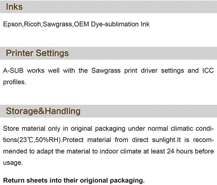 A-SUB Sublimationspapier A3, 297x420 mm, 500 Blatt, 125 g/m², kompatibel mit EPSON, SAWGRASS, RICOH,
