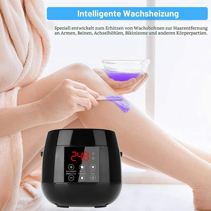 Wachswärmer waxing maschine mit LED-Display, 4 Wachsperlen 100 g und 20 Wachsstifte, elektrischer Wa