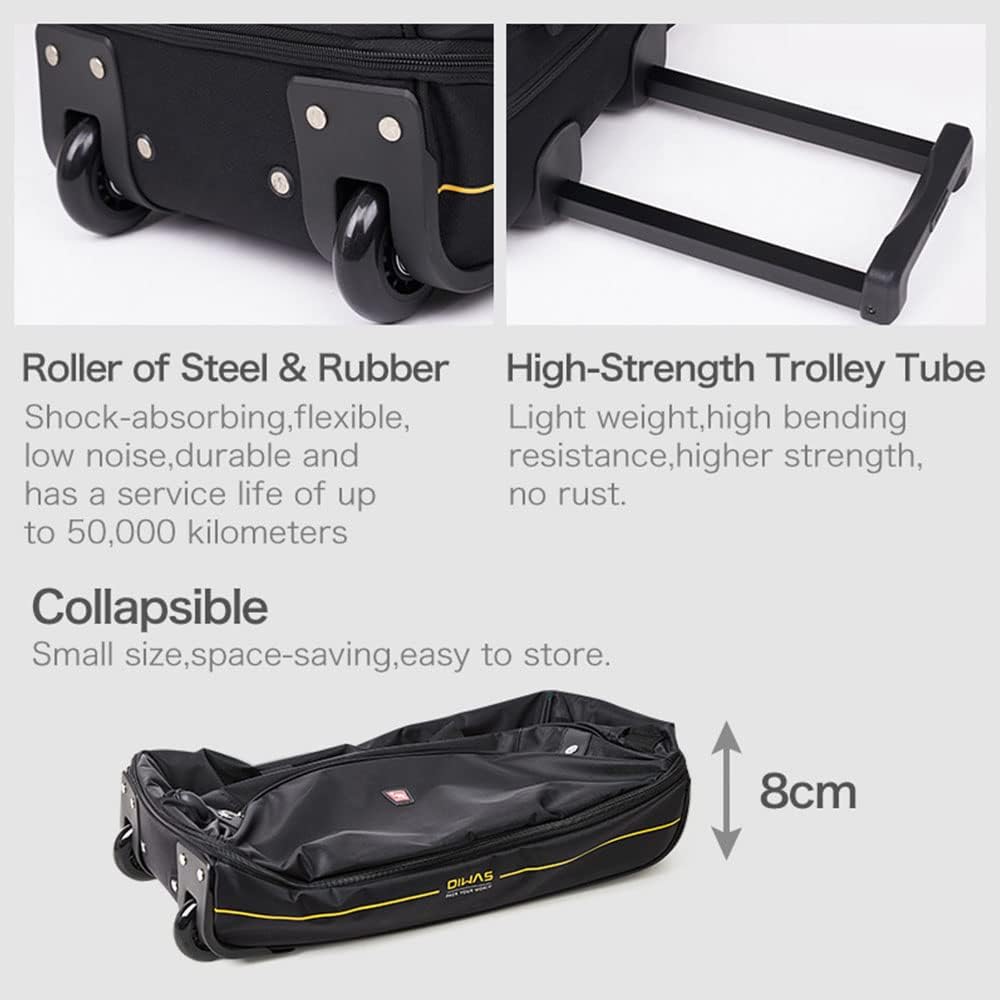 OIWAS Reisetasche mit Rollen kleine 45L Plus 10L Unisex Trolleyfunktion Tasche erweiterbares Busines