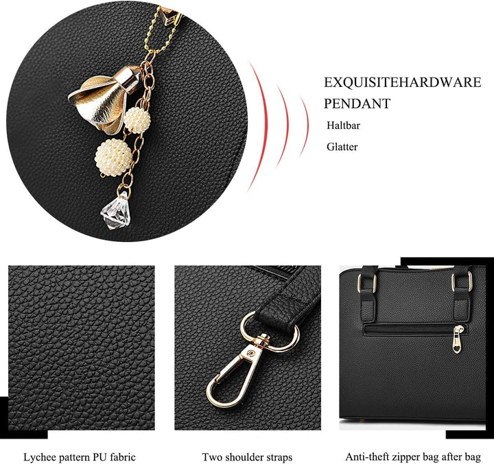 NICOLE & DORIS Damen Handtasche Mittelgross Elegant Handtaschen Mode Umhängetasche Henkeltaschen PU
