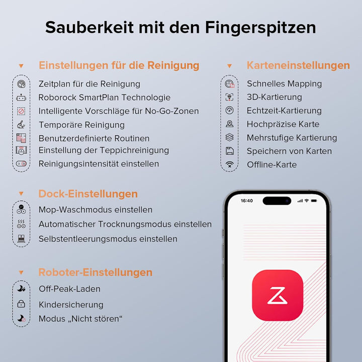 roborock Qrevo Edge S5A Saugroboter mit Wischfunktion,Dual Anti-Tangle-System,18.500Pa,FlexiArm Desi