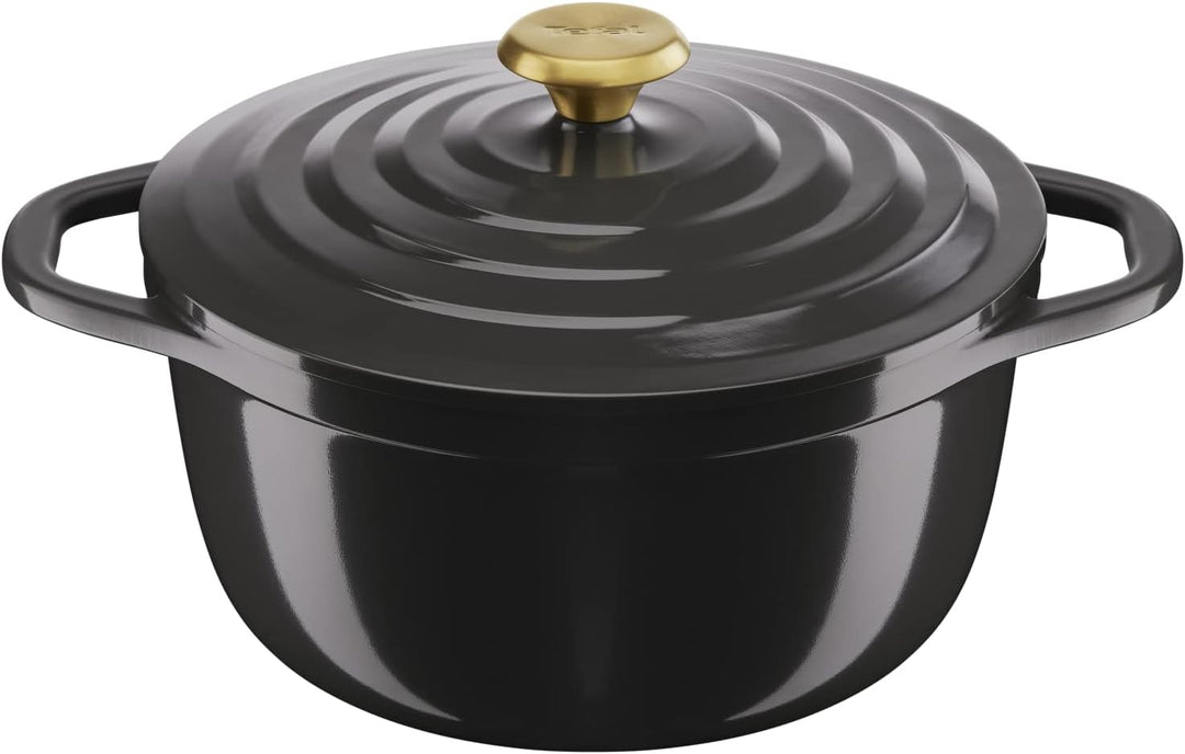Tefal E2554604 Auflaufform, rund, antihaftbeschichtet, Aluminiumguss (leichter als Gusseisen) mit De