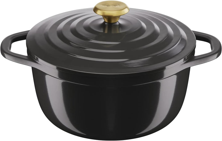 Tefal E2554604 Auflaufform, rund, antihaftbeschichtet, Aluminiumguss (leichter als Gusseisen) mit De