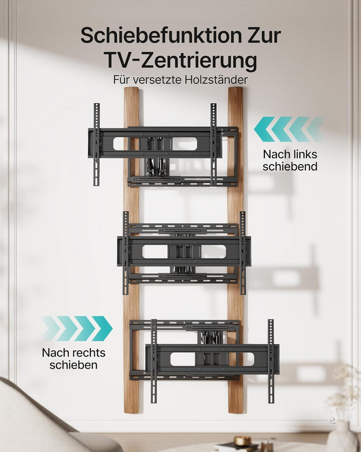 PEGZONE TV Wandhalterung für 37-90 Zoll Fernseher bis 80kg, Doppelarm Wandhalterung Fernseher Flach
