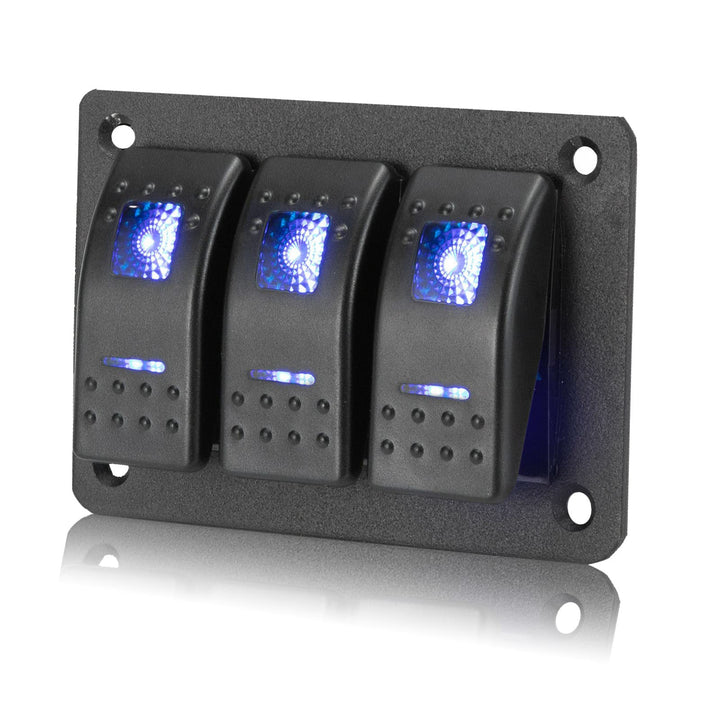 3 Gang Schalter Panel EIN/AUS Kippschalter Schalttafel Wasserdicht 12V/ 24V Rocker Switch Panel mit