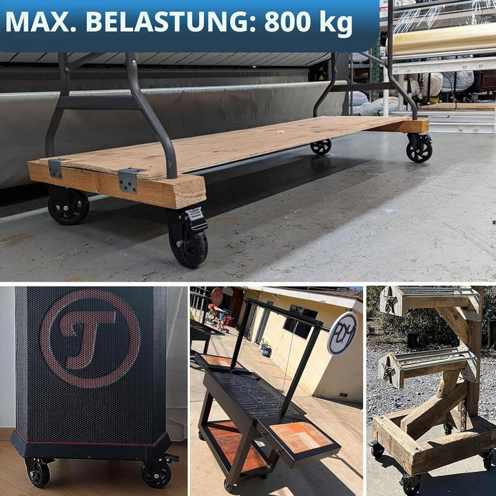 RRIUTO 4 Lenkrollen mit Bremse, 125 mm Transportrollen mit Bremse Strandkorbrollen Möbelrollen für M