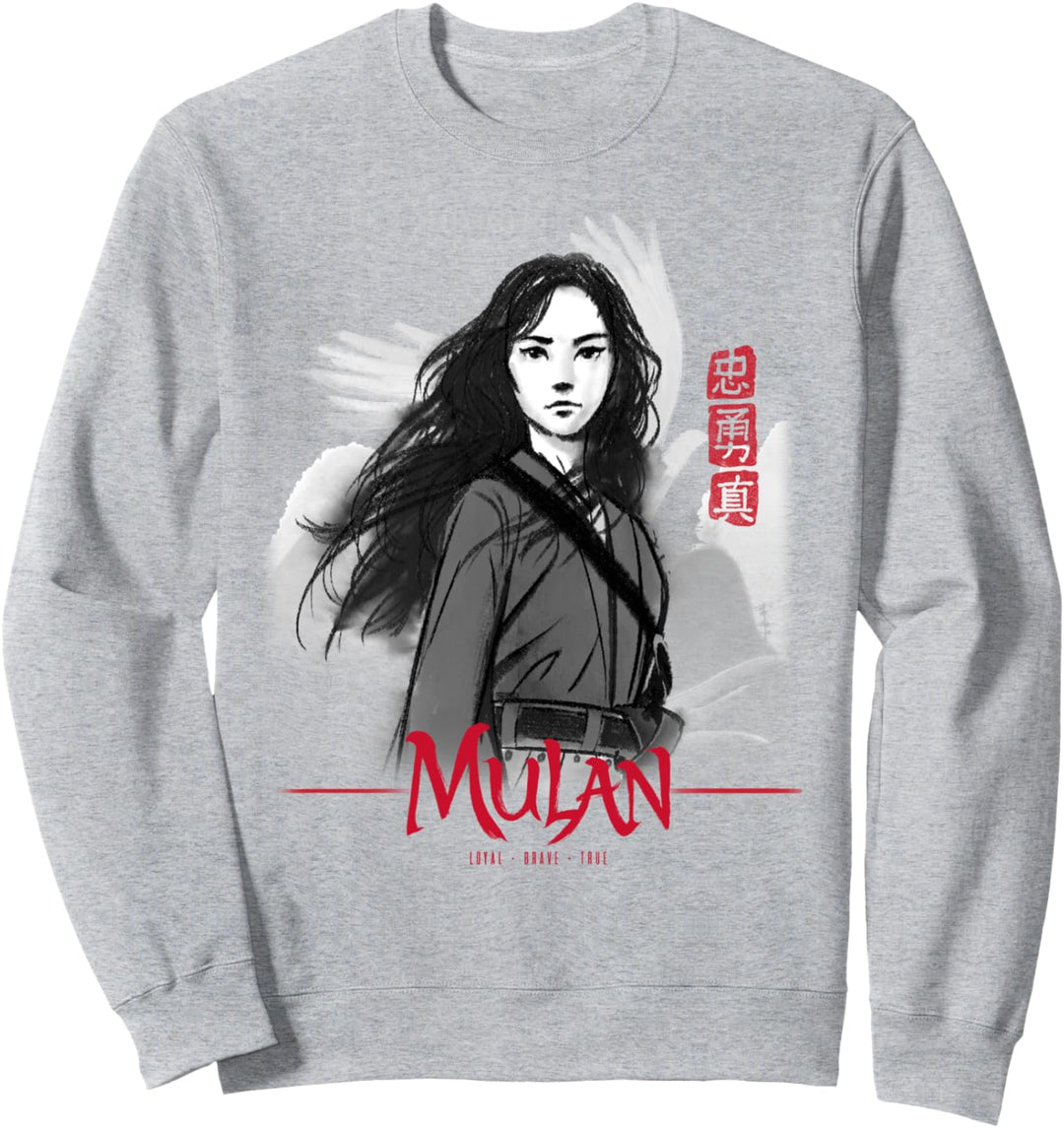 Disney Mulan Live Action Mulan Loyal Brave True Watercolor Sweatshirt