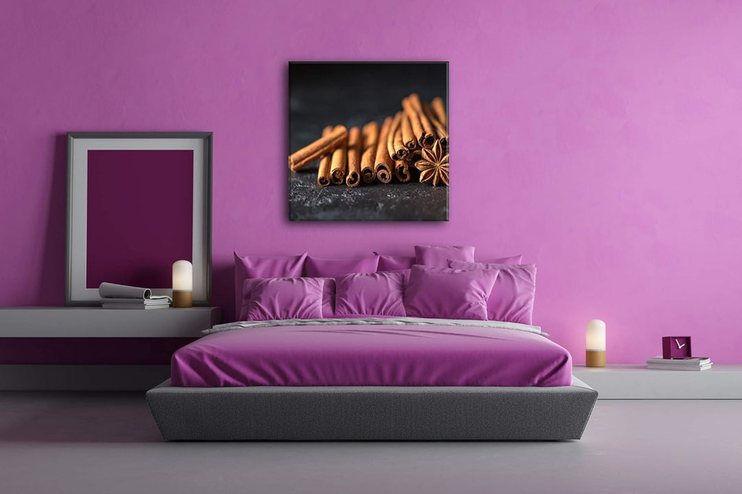 deyoli Zimtrollen Format: 60x60 als Leinwand, Motiv fertig gerahmt auf Echtholzrahmen, Hochwertiger