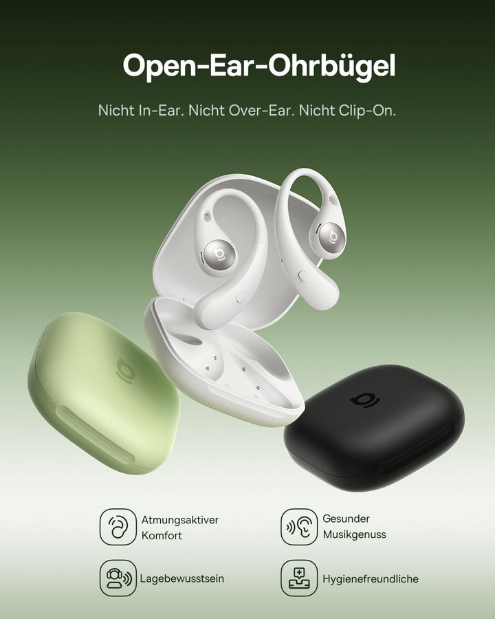 Baseus Eli Sport2 Open Ear Kopfhörer, Open Ear Headphones Sport mit S-Komfortkurve, 45H Playtime, Su
