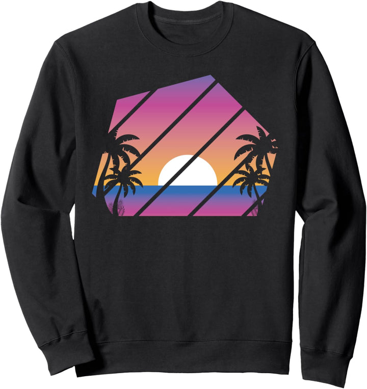 Sonnenuntergang Vaporwave Aesthetic Retro Kunst Synthwave Sweatshirt