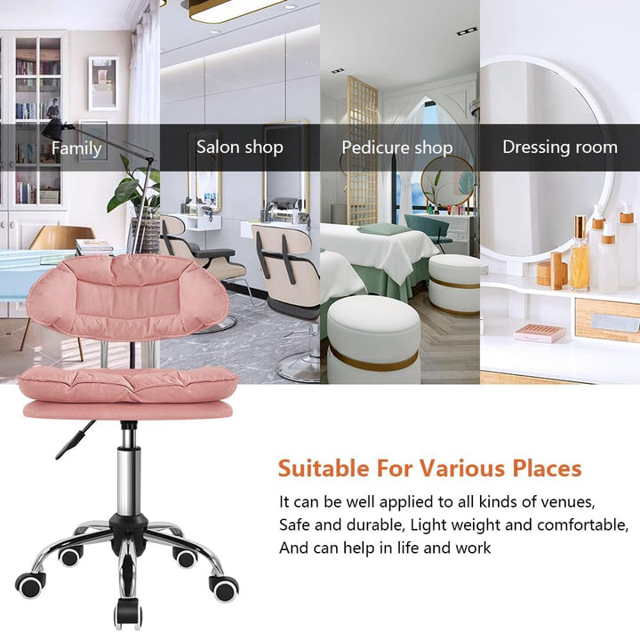 KKTONER Rolling Stool Swivel Rolling Chair with Low Back Height Adjustable Work Drafting Home Office