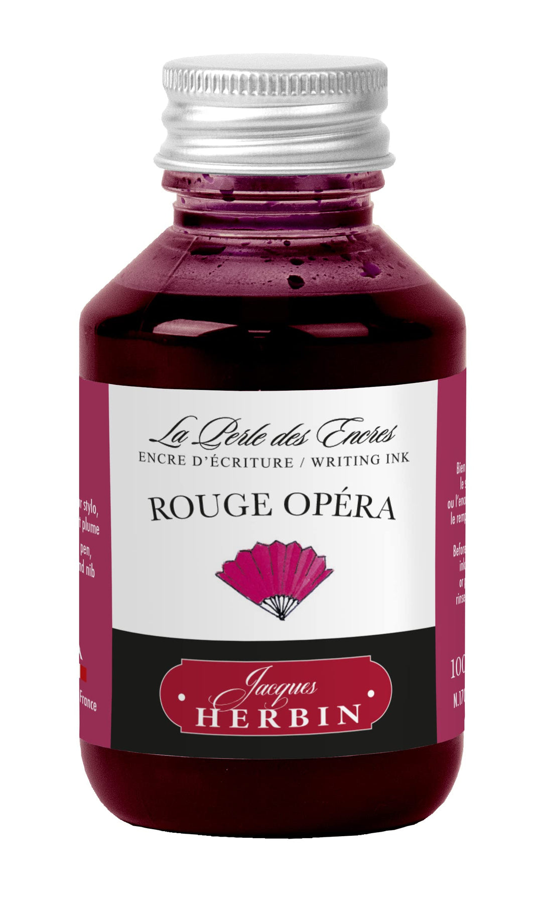 J.Herbin 40103T Siegel rund mit HolzGriff Italic-Buchstabe C Rouge opéra 100 ml, Rouge opéra 100 ml