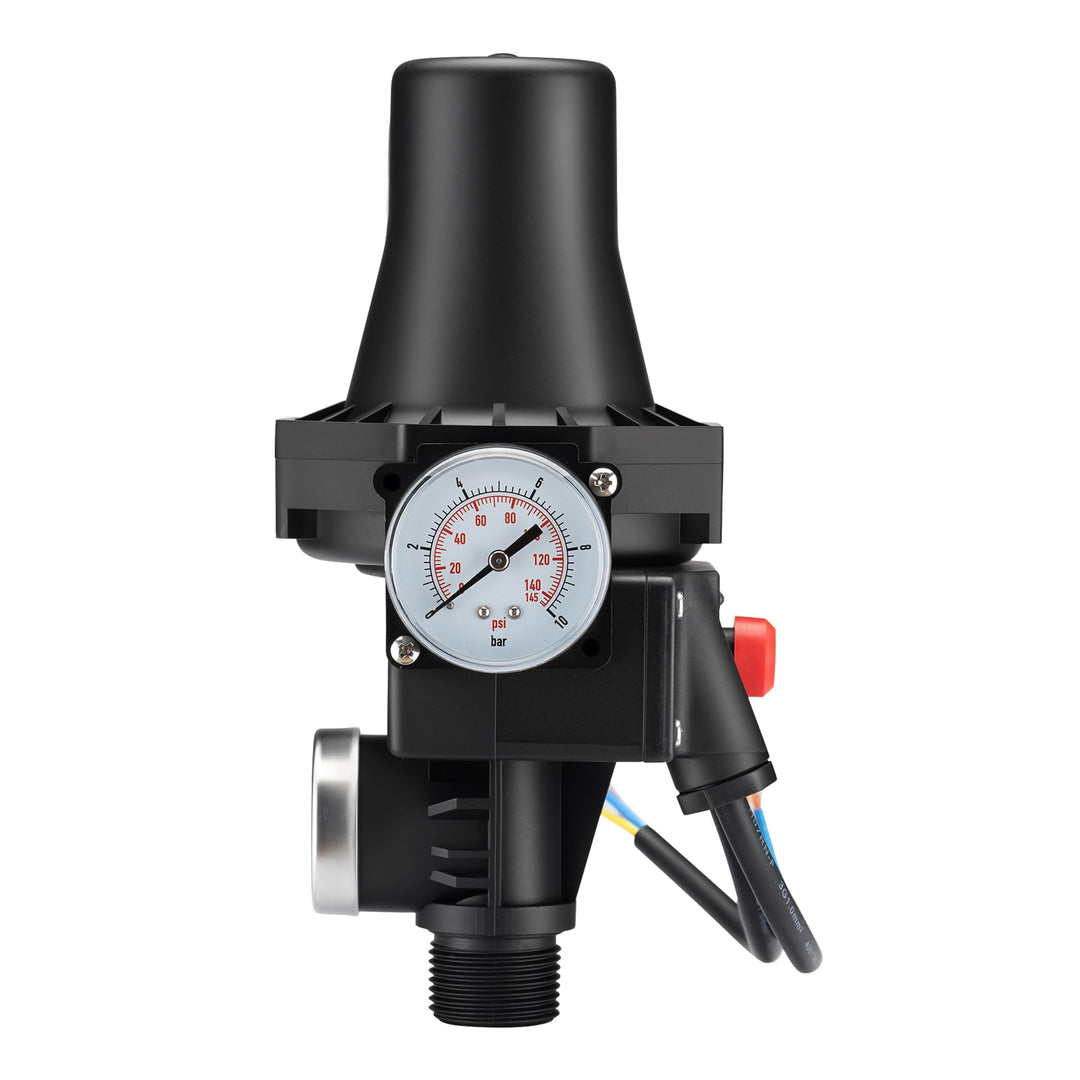 Wiltec Druckschalter SKD-3 230V 1-phasig bis 10 bar, Druckwächter mit Trockenlaufschutz für Hauswass
