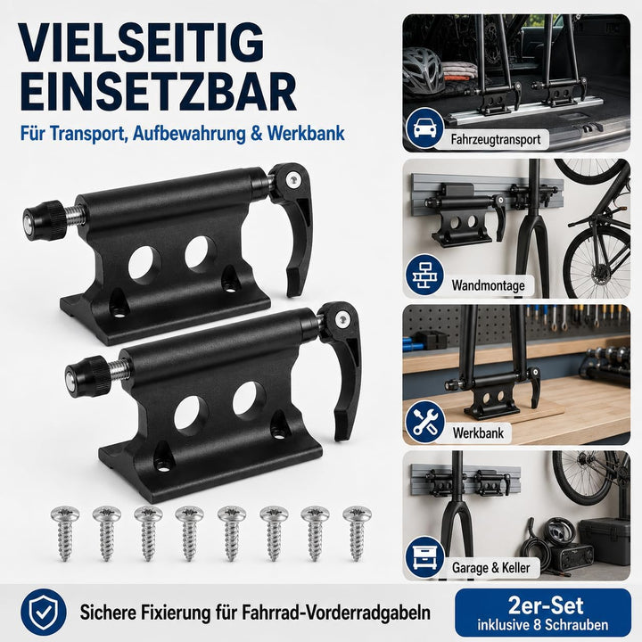 2 Stück Fahrrad Gabelhalterung mit Schnellspanner Aluminiumlegierun | Vorderradgabel Fester Clip, Fa