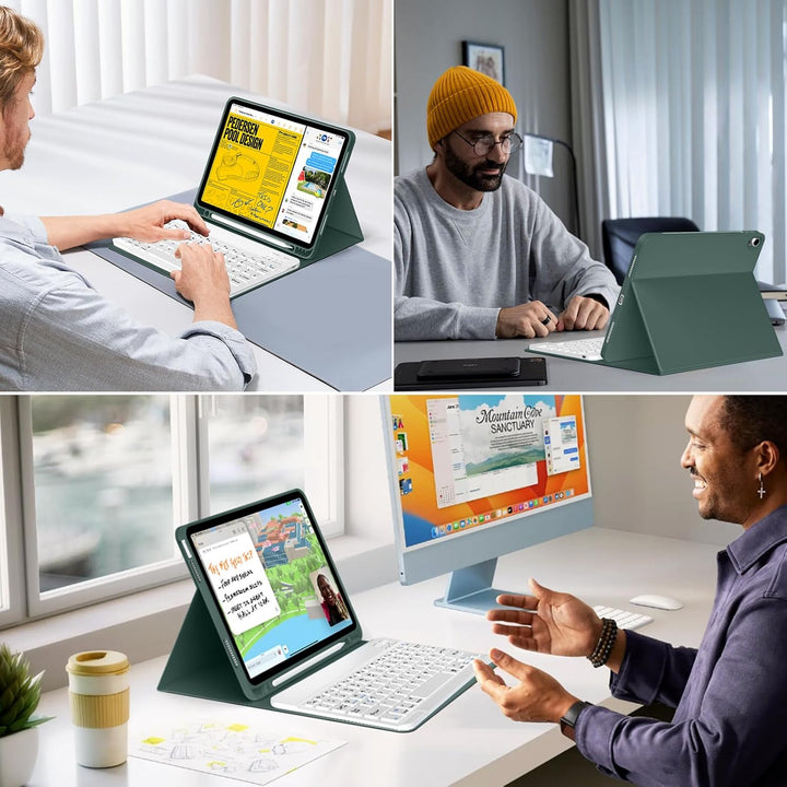 Hülle mit Tastatur für iPad A16 11.Generation 11 Zoll 2025, iPad 10. Generation 2022 10,9 Zoll, Blue