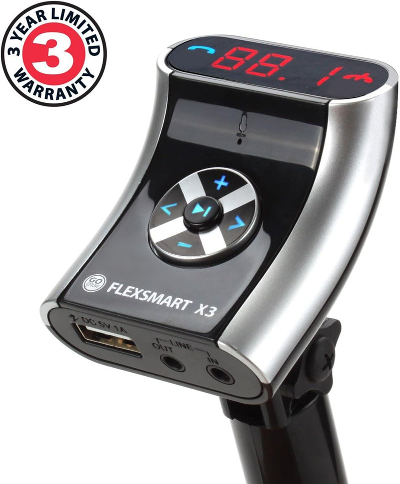 GOgroove FlexSMART X3 Mini-Bluetooth-FM-Transmitter für Autoradio – Aufladen über USB, Freisprechen