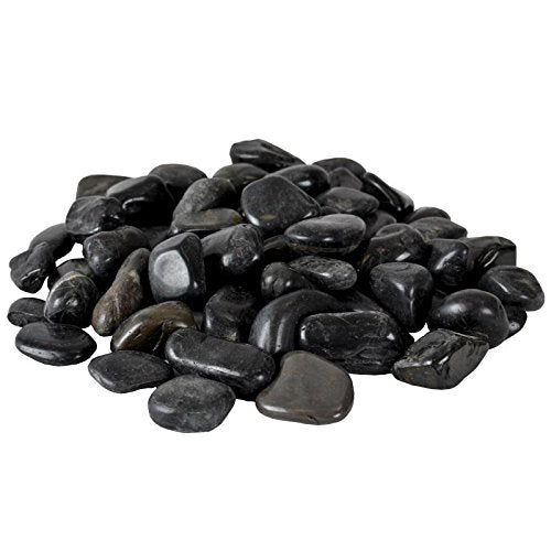 Dekosteine schwarz poliert 20 kg, Kieselsteine Garten 2-3 cm, Zierkies für Vasen, Flusssteine, Ziers