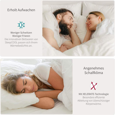 SleepCOOL Bettdecke Winter, Temperaturregulierend, 155x220cm, 1200g Füllung, Cool.XPRESSION, ideale