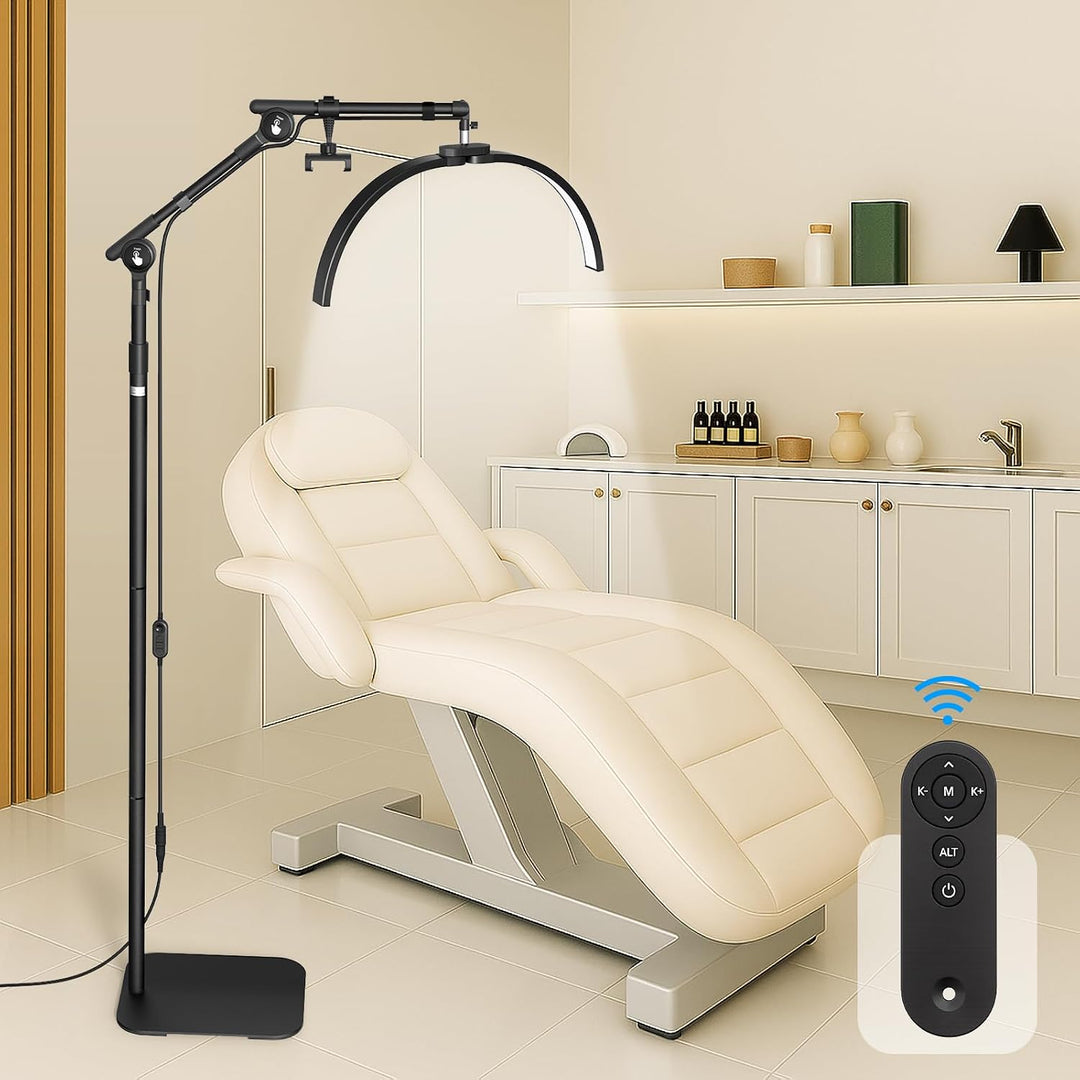 LED Halbmond Wimpern Lampe: 21in Faltbar Wimpernverlängerung Lampe mit 3 Dimmbaren Farben &amp; Drehbar