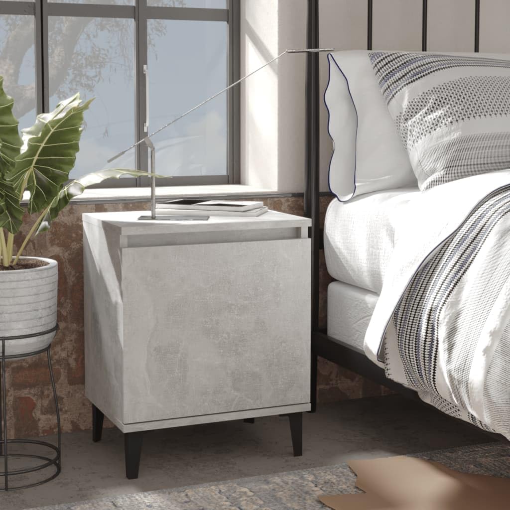 vidaXL Nachttisch mit Metallbeinen Industriestil Nachtschrank Nachtkonsole Nachtkommode Schlafzimmer