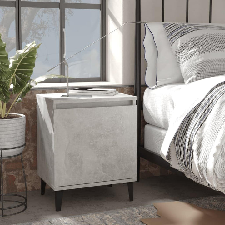 vidaXL Nachttisch mit Metallbeinen Industriestil Nachtschrank Nachtkonsole Nachtkommode Schlafzimmer