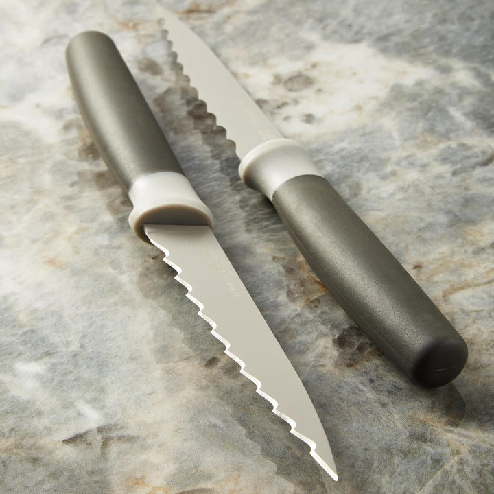 BergHoff Steak Messer 4-teilig (Barbecue-Messer, Fleischmesser, Soft Touch Griff, Besteck-Set, Pizza