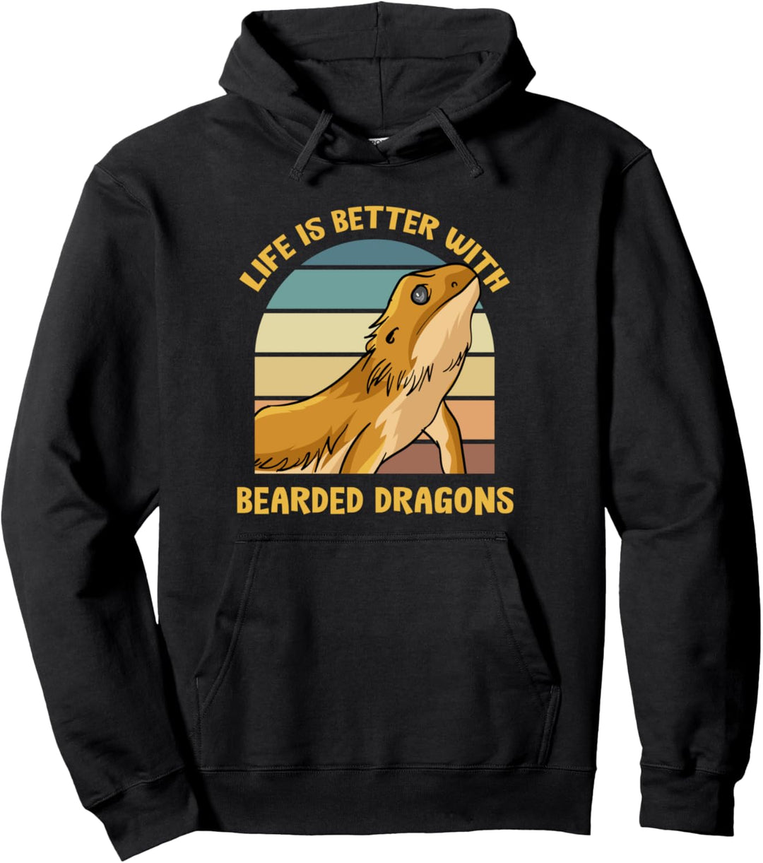 Leben mit Bartagamen Reptilien Eidechsen Natur Pullover Hoodie