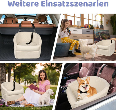 GL GLENSLAVE Hunde Autositz für kleine Hunde, Upgrade Booster Hunde Autositz, abnehmbare und waschba