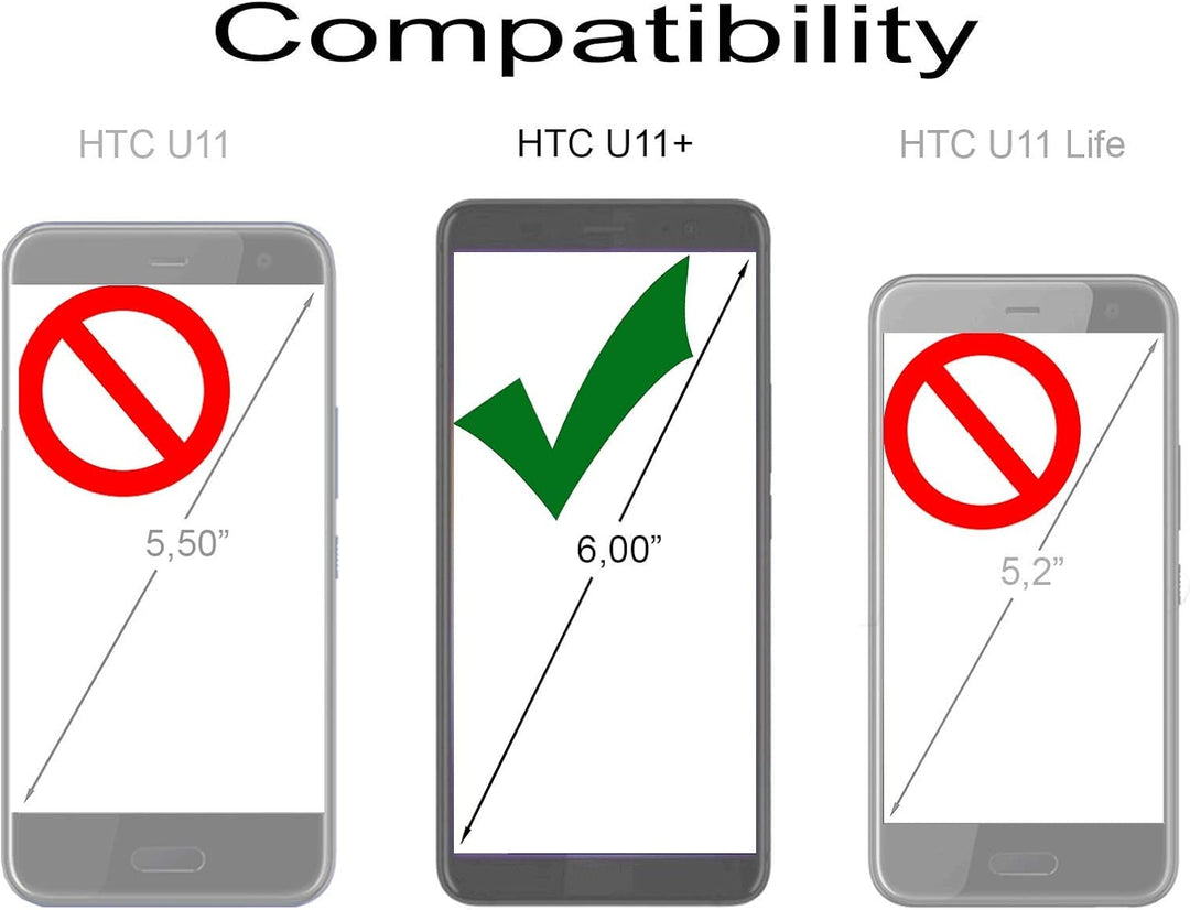 STILGUT UltraSlim Case Hülle Leder-Tasche für HTC U11+ (U11 Plus). Dünnes Flip-Case vertikal klappba