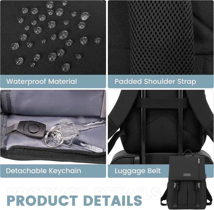 LOVEVOOK Rucksack Damen Herren 15.6 Zoll Laptop Rucksack Wasserdicht Schulrucksack Teenager Mädchen