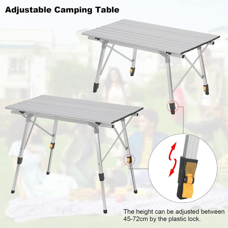 WOLTU Campingtisch Klapptisch aus Alu Gartentisch Balkontisch Reisetisch zusammenklappbar, mit Packt