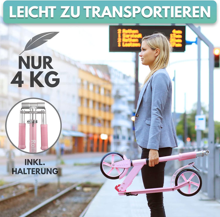 Rollkönig ® Scooter für Kinder ab 5 Jahren I Der Faltbare City-Scooter mit grossen Rädern I Tret-Rol