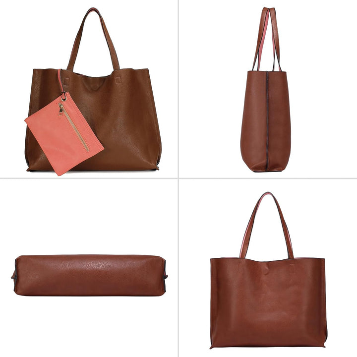 Scarleton stilvolle reversible tote handtasche für Damen, vegan leder schultertasche, hobo tasche, s