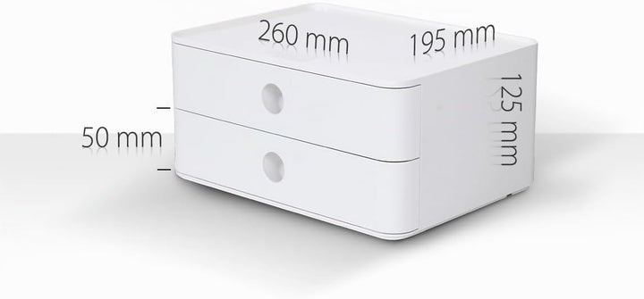 HAN Schubladenbox Allison SMART-BOX mit 2 Schubladen und Trennwand, Kabelführung, stapelbar, Utensil