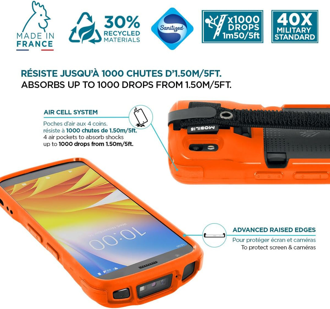 Mobilis Schutzhülle für Zebra TC22 TC27 mit Anti-Sturz-Handschlaufe & Stifthalter, Etui in Militärqu