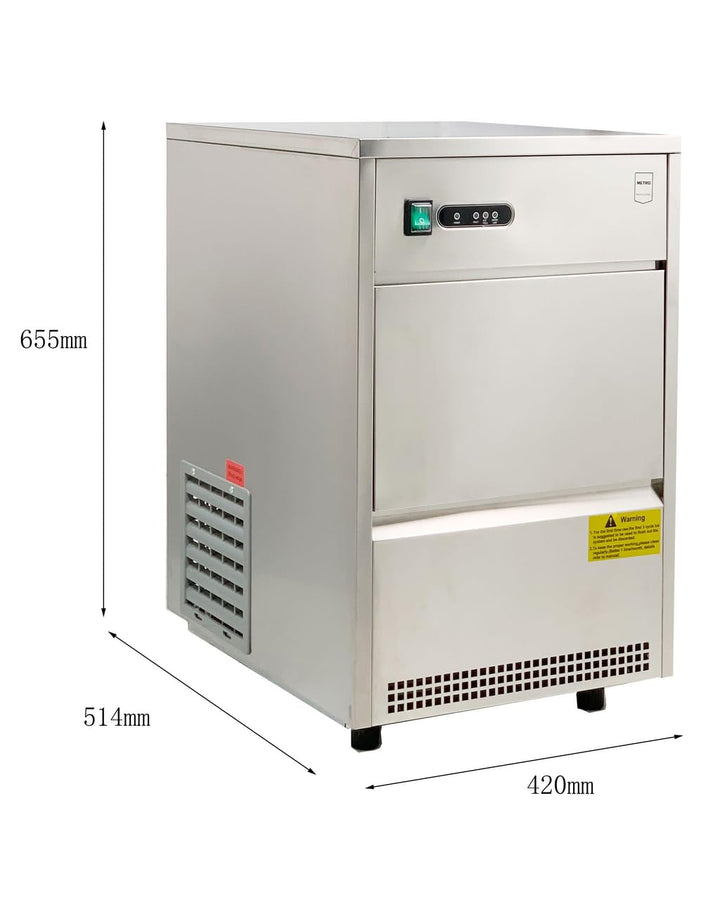 METRO Professional Eiswürfelmachine GIM1026B, Edelstahl, 42 x 51.4 x 65.5 cm, 170 W, silber, 42 x 51